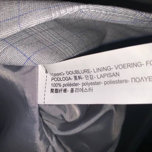 Zara Checkered Blazer Grey 6 - Picture 6 of 11